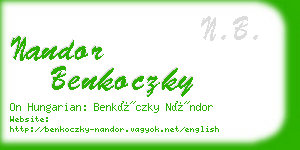 nandor benkoczky business card